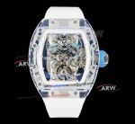  Swiss Replica Richard Mille RM 56-01 Tourbillon Sapphire Crystal Case White Strap Swiss Replica Watch